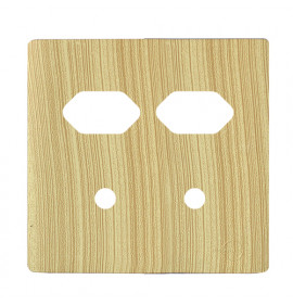 Placa p/ 2 Tomadas + 2 Furos 4x4 - Novara Maple